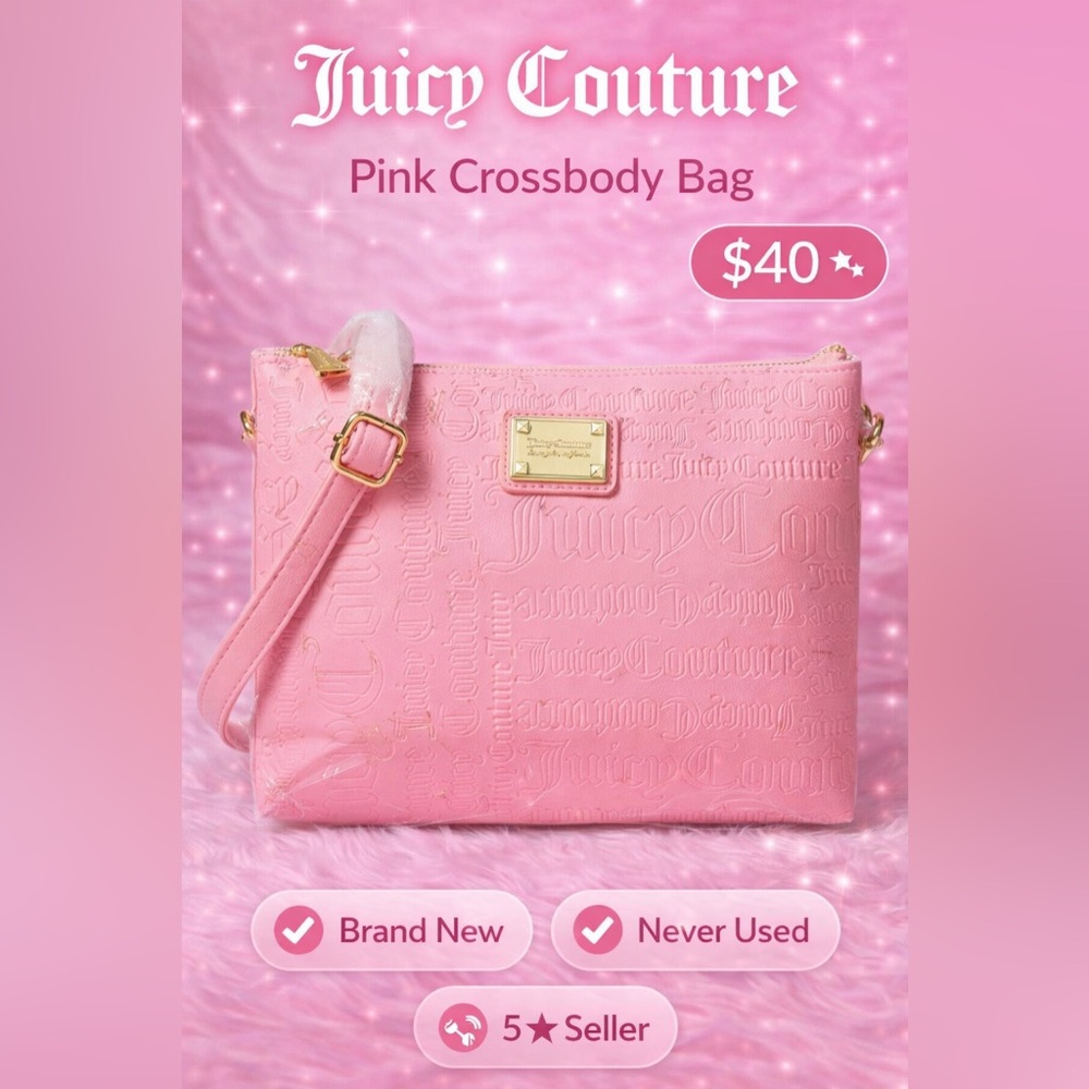 Sold on EBay ‼️✨Juicy Couture Pink Embossed Crossbody Bag – BRAND NWT‼️✨